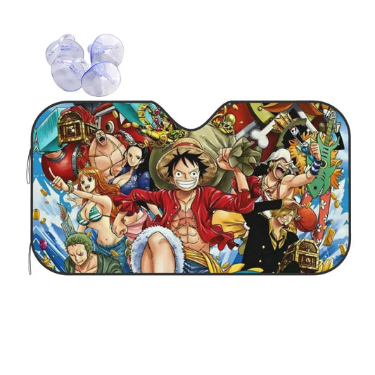 One Piece-Autosonnenblende – Porträt von Brook, dem Soul King (Seitenscheibe)