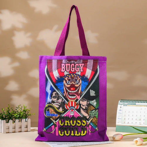 One Piece-Tote-Bag – Buggy der Clown, farbenfrohes Poster