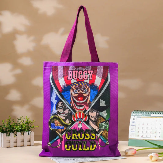 One Piece-Tote-Bag – Buggy der Clown, farbenfrohes Poster