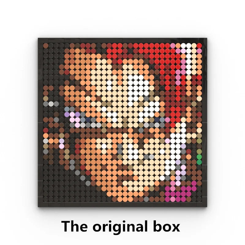 Tableau Mosaïque Pixel Art One Piece - Portrait Roronoa Zoro (Briques)