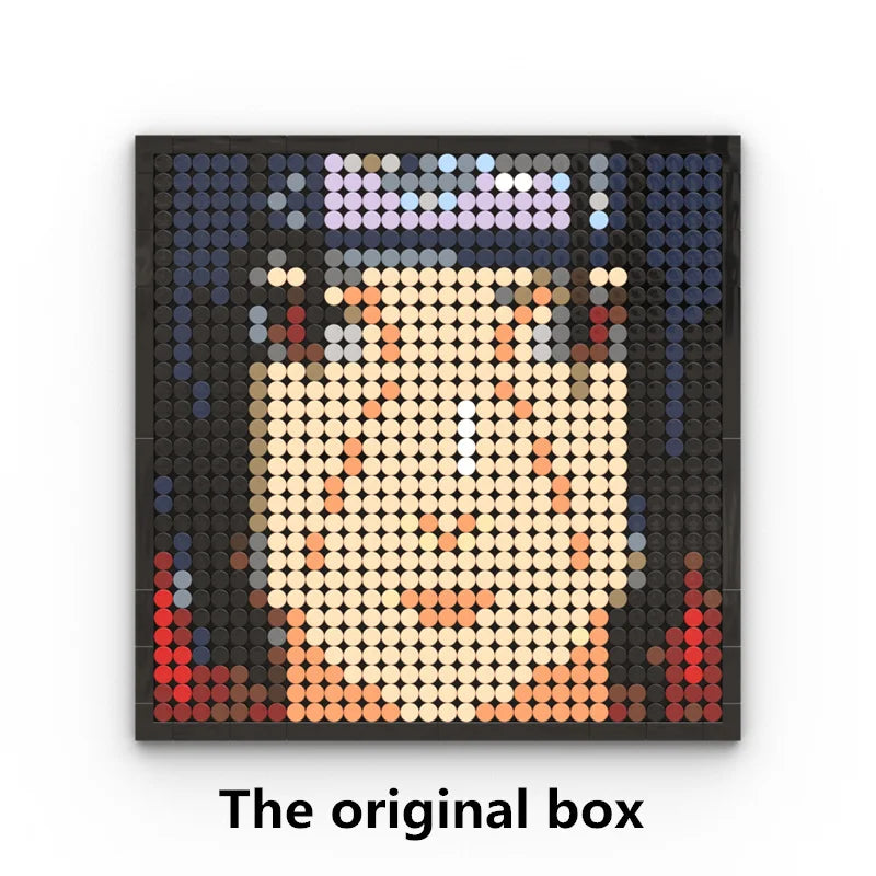 Tableau Mosaïque Pixel Art One Piece - Portrait Roronoa Zoro (Briques)