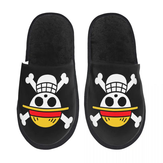 Chaussons One Piece - Motif Jolly Roger Mugiwara (Noir)