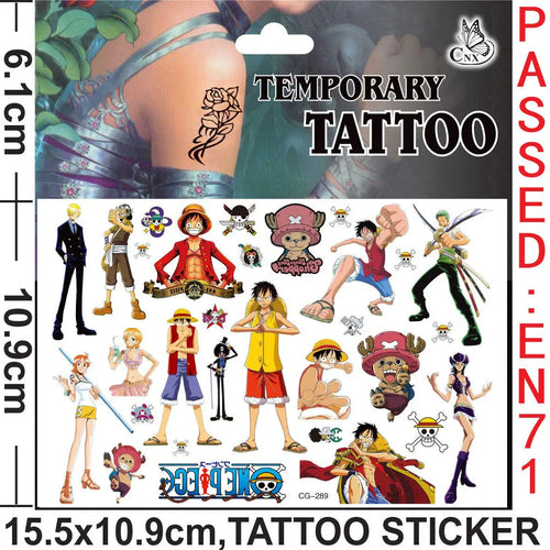 Planche de Tatouages Éphémères One Piece - Personnages Arc Wano