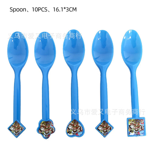 Lot de Cuillères One Piece - Décoration de Table Anniversaire (Bleu)