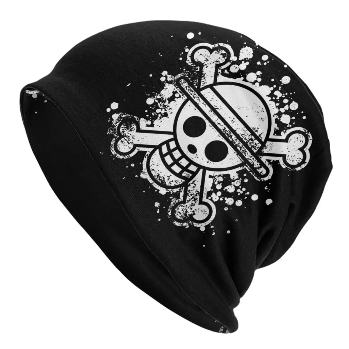 One Piece Mütze – Totenkopf Pailletten Silber