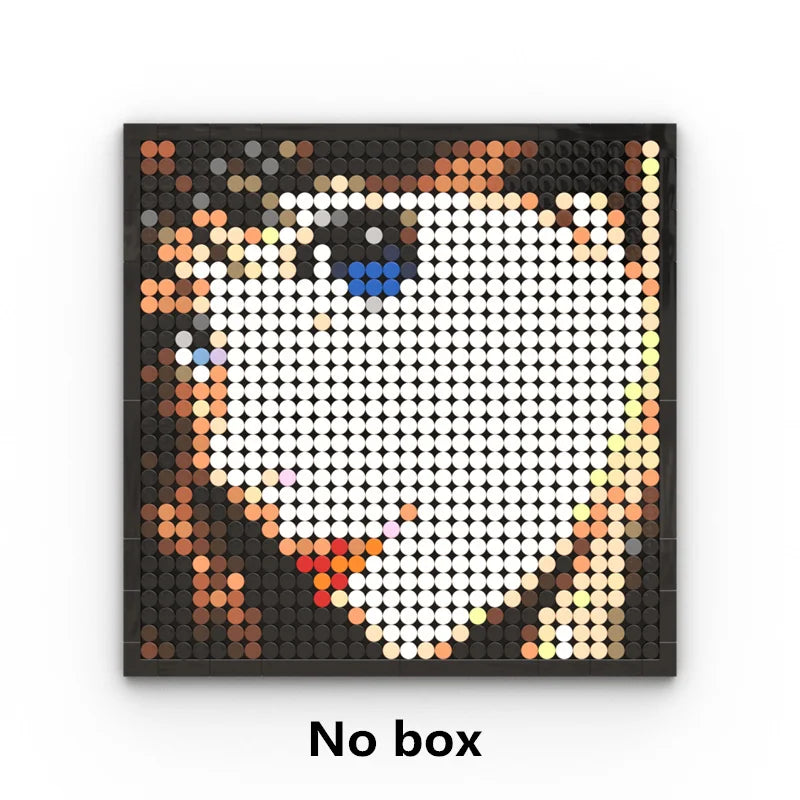 Tableau Mosaïque Pixel Art One Piece - Portrait Roronoa Zoro (Briques)