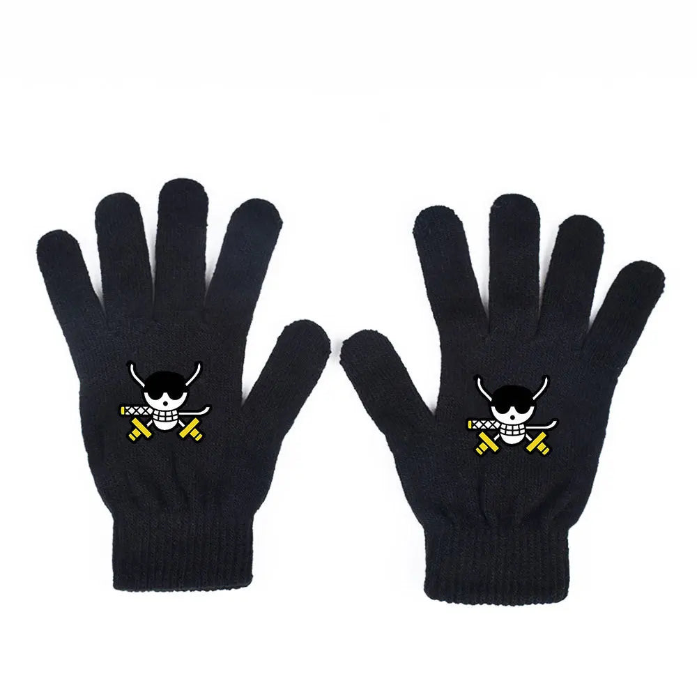One Piece-Handschuhe – Piratenschädel mit gekreuzten Säbeln