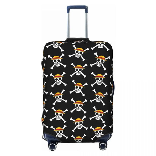 One Piece-Kofferschutzhülle – Wiederholtes Mini-Jolly-Roger-Muster