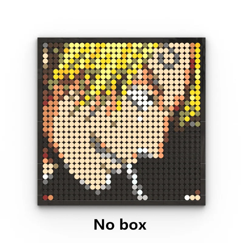Tableau Mosaïque Pixel Art One Piece - Portrait Roronoa Zoro (Briques)