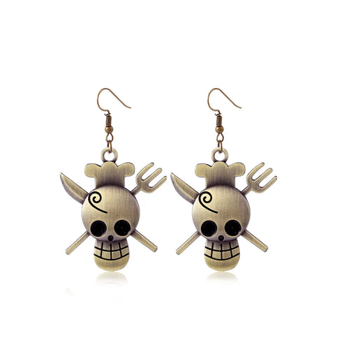 One Piece Ohrringe – Gekreuzte Schwerter & Kriegertotenkopf