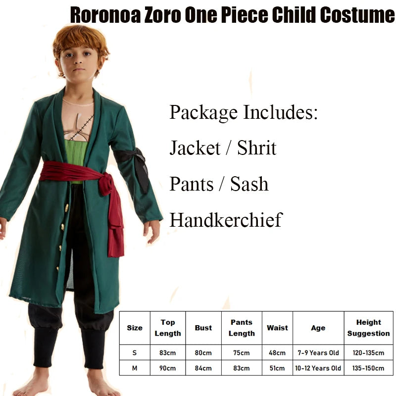 Déguisement One Piece - Tenue Enfant Roronoa Zoro (Avec Accessoires)