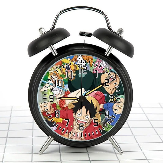 Retro-One Piece-Wecker – Strohhut-Crew (Schwarzes Modell)