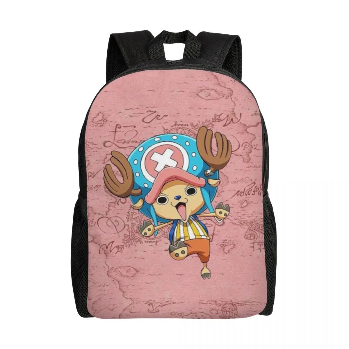 Tony Tony Chopper One Piece-Rucksack – Strukturierter rosafarbener Hintergrund