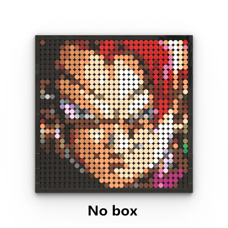 Tableau Mosaïque Pixel Art One Piece - Portrait Roronoa Zoro (Briques)
