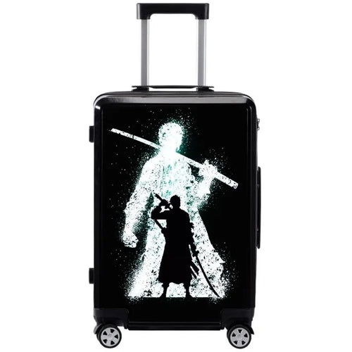 One Piece-Koffer – Silhouette von Zorro mit Schwertern (Schwarz)