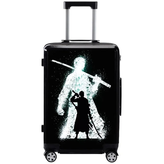 One Piece-Koffer – Silhouette von Zorro mit Schwertern (Schwarz)