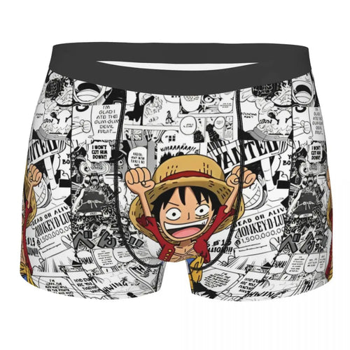 Boxershorts – Ruffy Manga Schwarz-Weiß