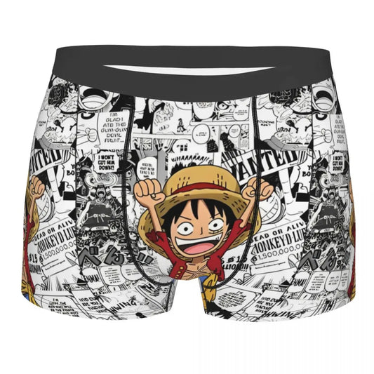 Boxershorts – Ruffy Manga Schwarz-Weiß