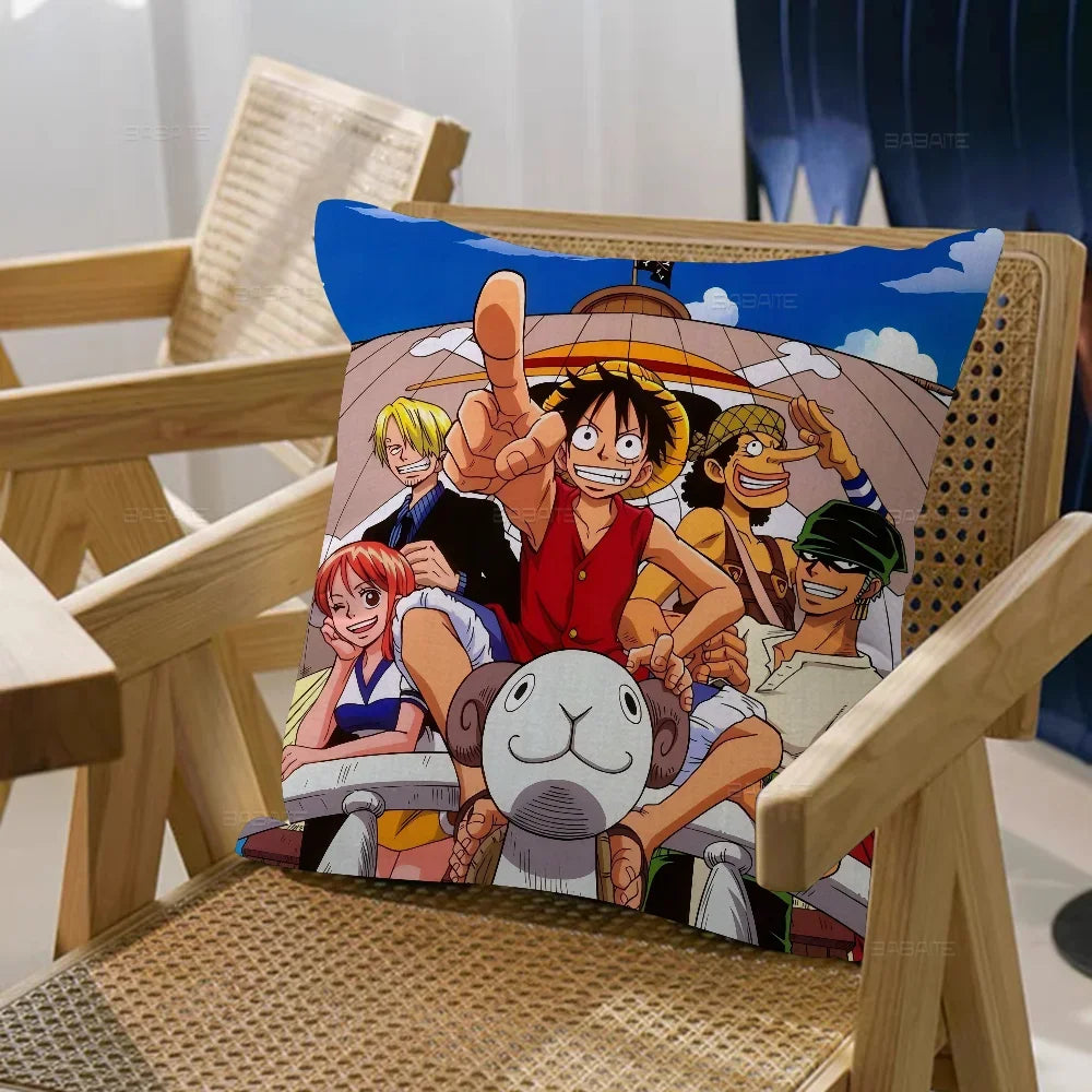 One Piece Kissenbezug – Festliche Strohhut-Crew