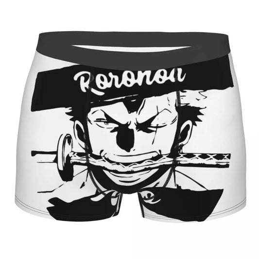 Caleçon Boxeur One Piece - Portrait Roronoa Zoro (Noir & Blanc)