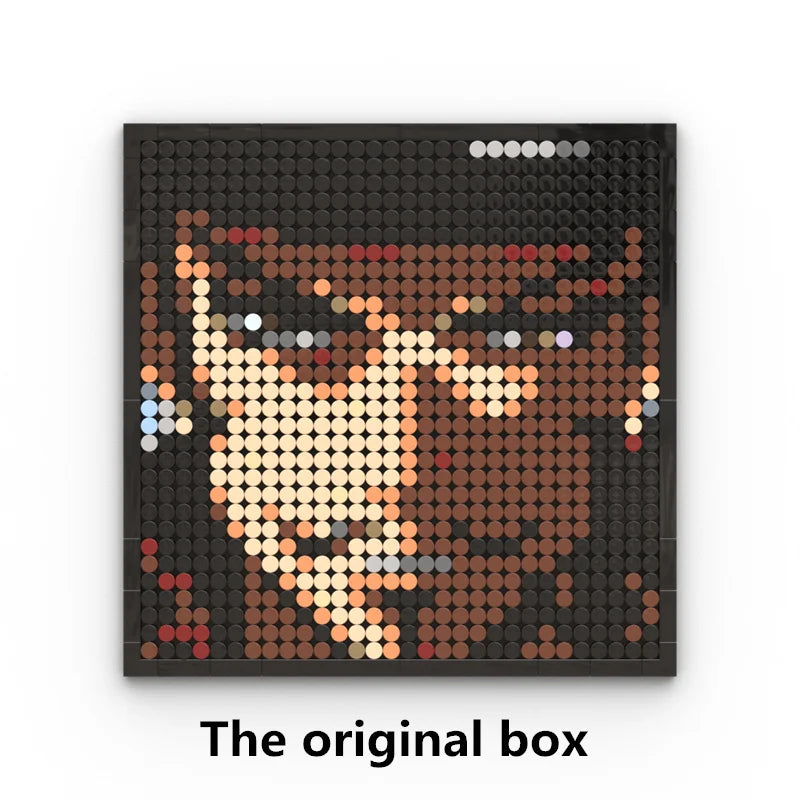 Tableau Mosaïque Pixel Art One Piece - Portrait Roronoa Zoro (Briques)