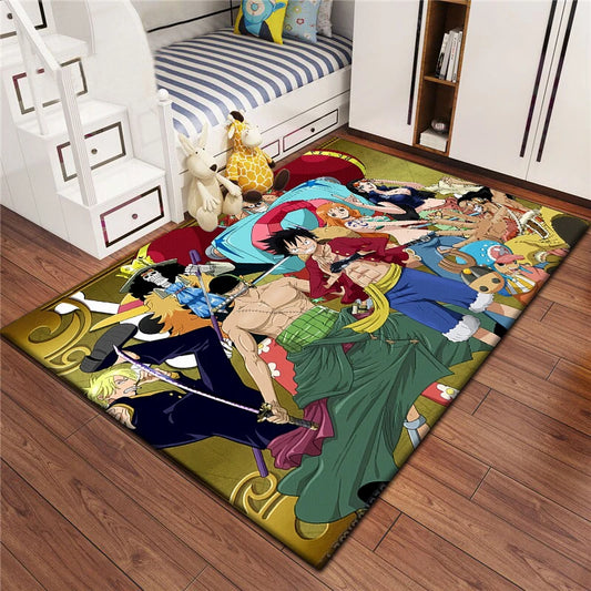 One-Piece-Teppich – Gesamte Crew im Anime-Stil (Modell fürs Kinderzimmer)