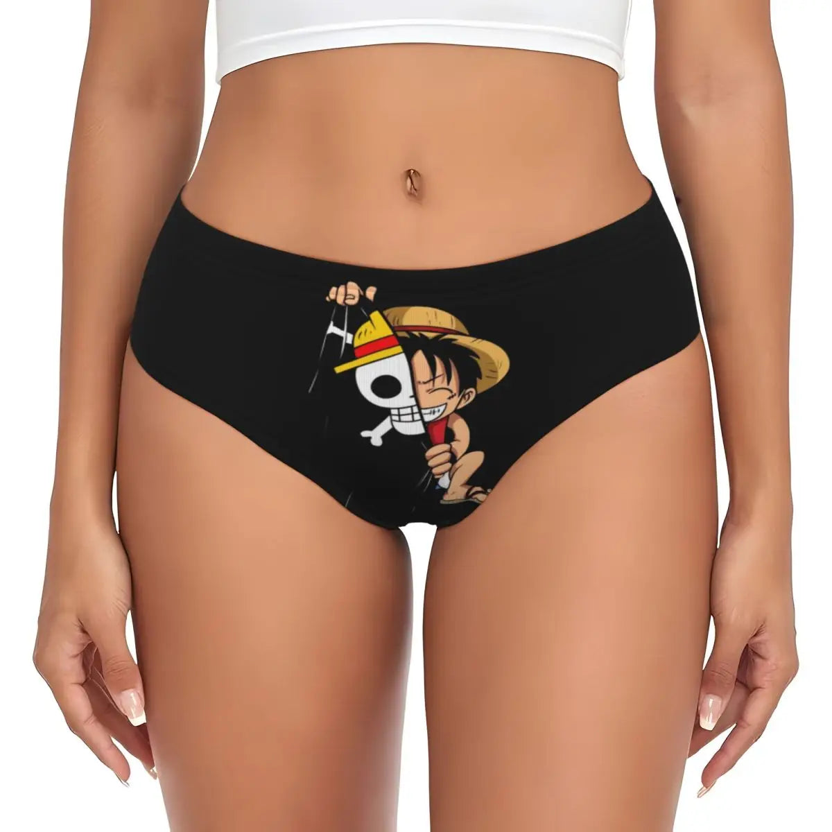 Culotte One Piece - Portrait Monkey D. Luffy (Noir)