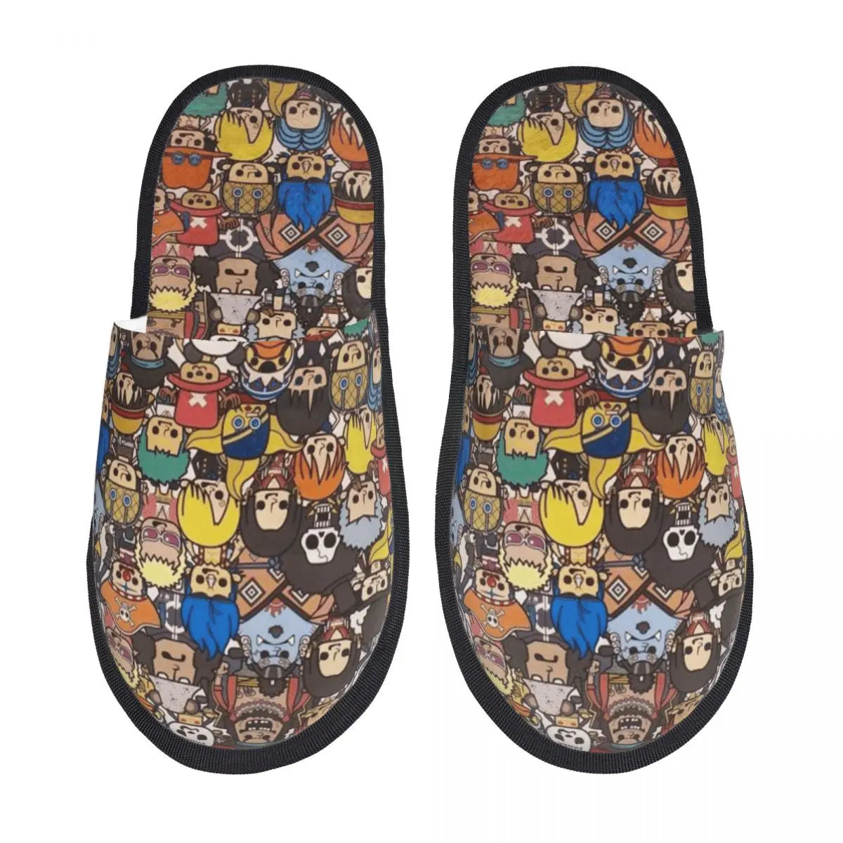 Chaussons One Piece - Design Collage Personnages Multicolore