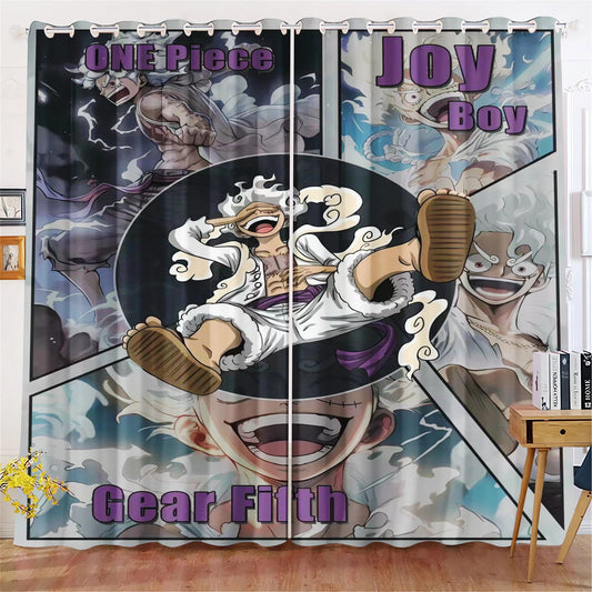 One-Piece-Vorhang – Ruffy Gear 5 „Joy Boy“ (Künstlerische HD-Illustration)