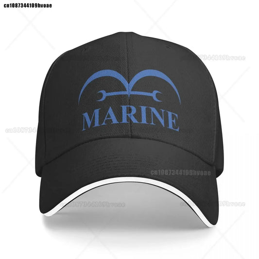 One Piece Marine-Cap – Klassisches Schwarz (Besticktes Logo)