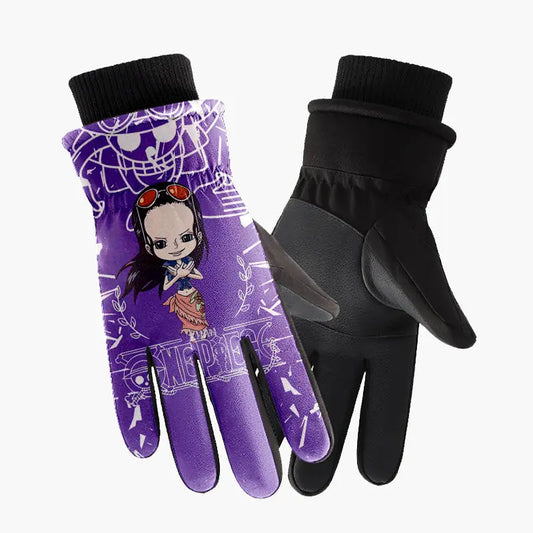 One Piece-Handschuhe – Nico Robin, violette Illustration