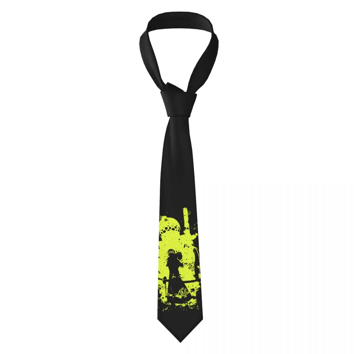 One Piece-Krawatte – Ruffys gelbe Silhouette