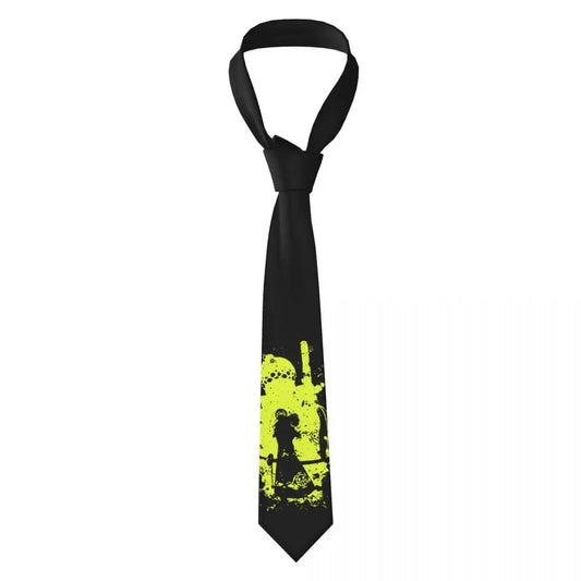 One Piece-Krawatte – Ruffys gelbe Silhouette