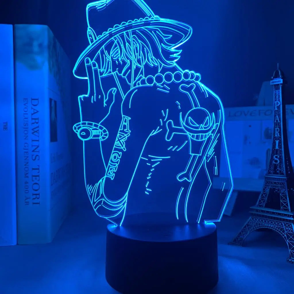 One Piece LED-Lampe – Roronoa Zoro in Meditation (Blau)