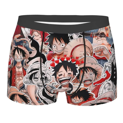 Caleçon Boxeur One Piece - Collage Personnages Manga (Couleur)
