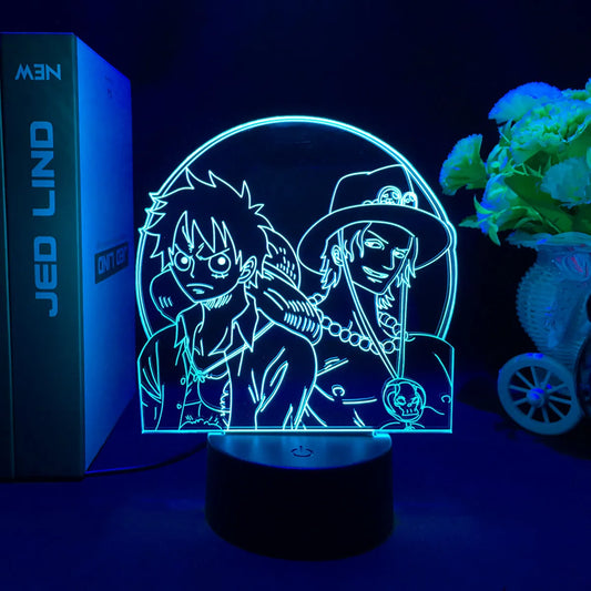 One Piece LED-Nachtlicht – Kampf Luffy gegen Kaido (Blau)