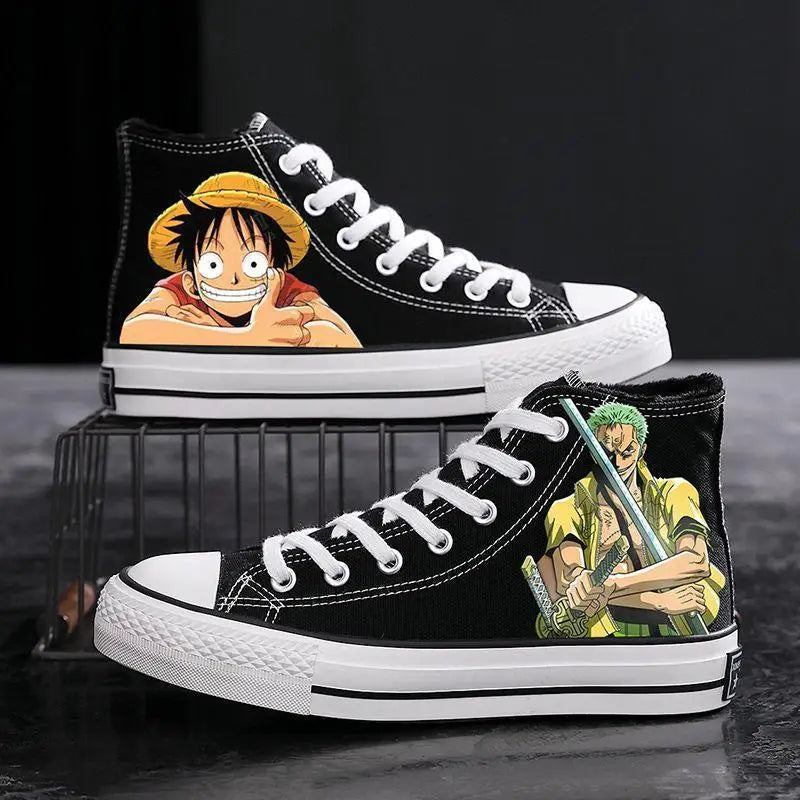 One Piece Sneaker – Zoro-Porträt Schwarz