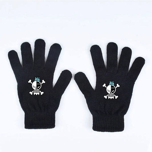 One Piece-Handschuhe – Hellblauer Piratenschädel