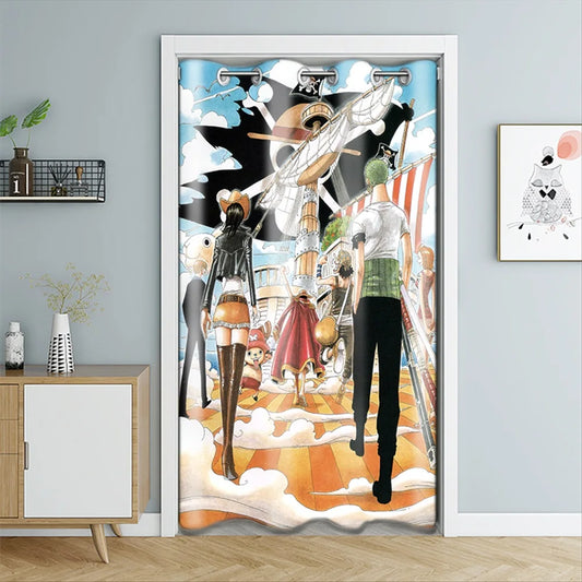 One-Piece-Türvorhang – Lorenor Zorro und Sanji (Kampfhaltung)