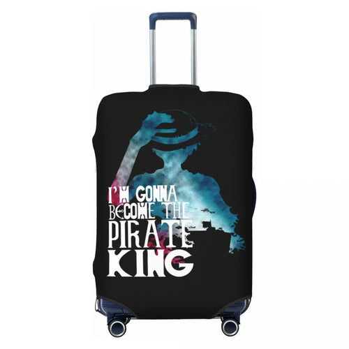 One Piece-Kofferhülle – Silhouette von Luffy, dem Piratenkönig (Schwarz)