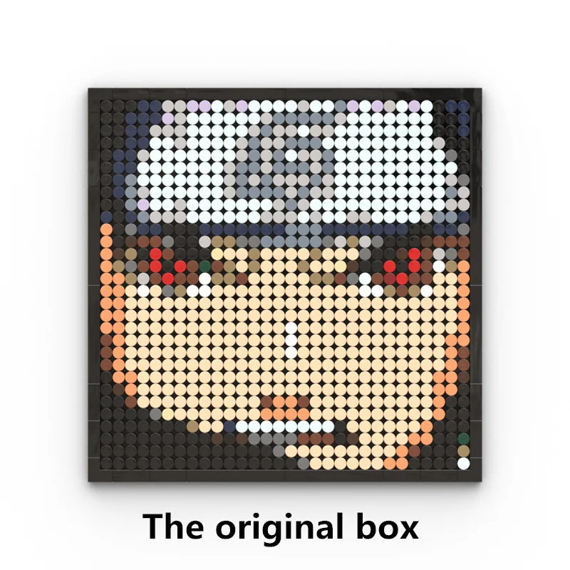 Tableau Mosaïque Pixel Art One Piece - Portrait Roronoa Zoro (Briques)