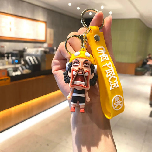 Porte-Clés One Piece Cartoon – Usopp Fond Jaune