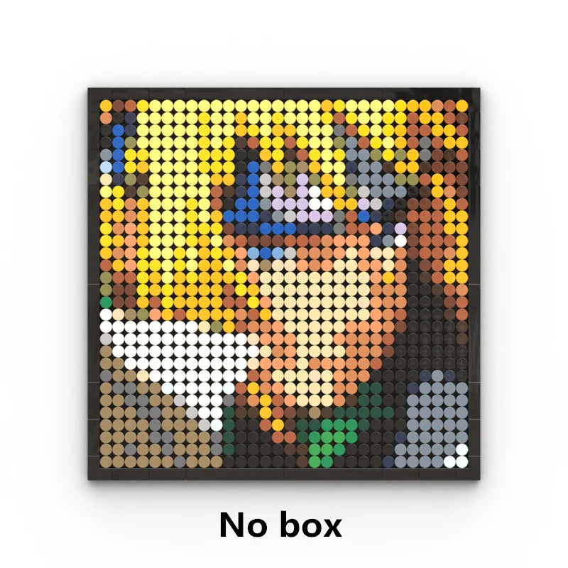 Tableau Mosaïque Pixel Art One Piece - Portrait Roronoa Zoro (Briques)