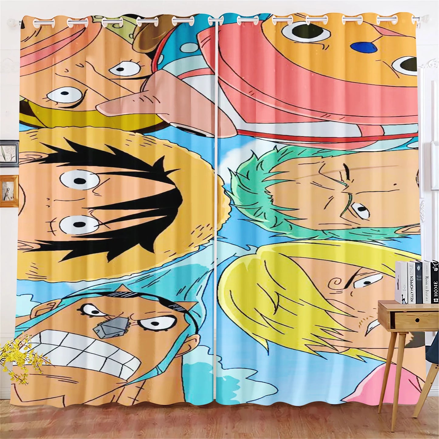 Rideau One Piece - Portraits Gros Plan des Mugiwara (Style Anime)