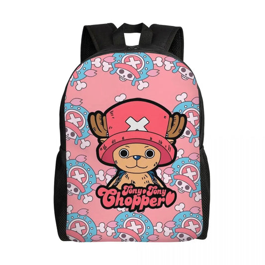 Tony Tony Chopper One Piece-Rucksack – Kawaii-Muster in Rosa