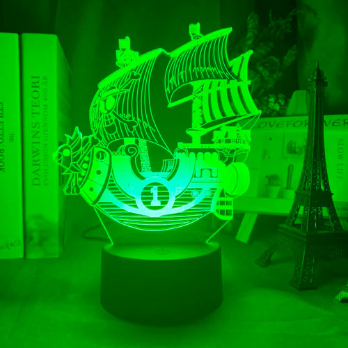 One Piece LED-Lampe – Schiff Thousand Sunny (Grün)