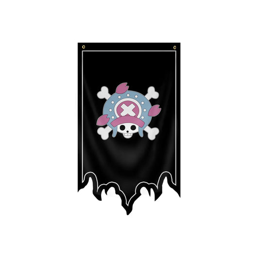 One Piece-Flagge – Jolly Roger von Tony Tony Chopper (Kirschblüten)