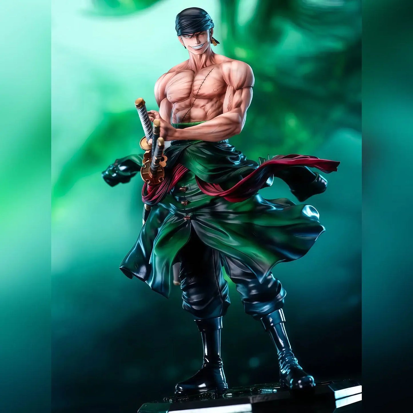 Statue One Piece Premium - Roronoa Zoro Style Wano (Effets LED/Aura)