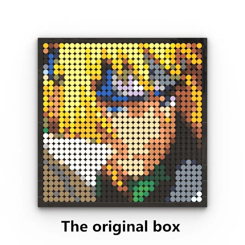 Tableau Mosaïque Pixel Art One Piece - Portrait Roronoa Zoro (Briques)
