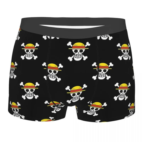 Caleçon Boxeur One Piece - Motif Jolly Roger Classique (Noir)